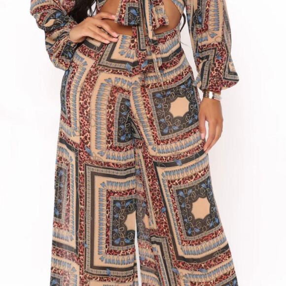 Summers in St. Tropez Jumpsuit - Mocha/Combo - Picture 2 of 7